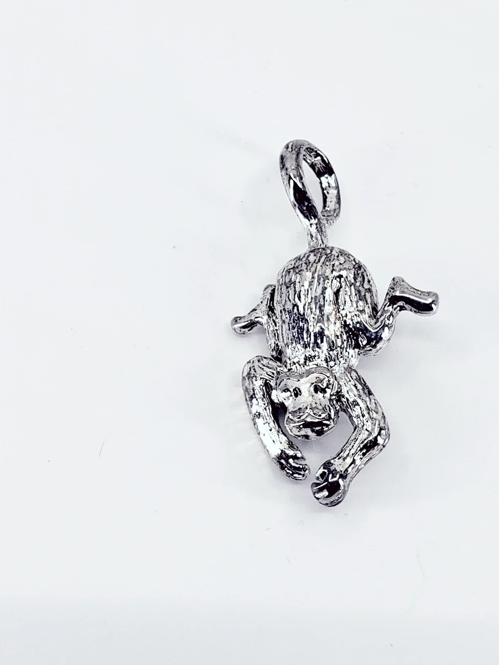 C4003 Silver Monkey Charm Pendant Or Brooch Polished Silver Color 2